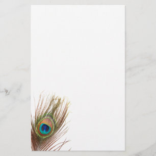 Peacock Feather Stationery Brevpapper