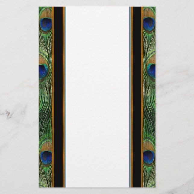 Peacock Feather Stationery Brevpapper (Framsida)