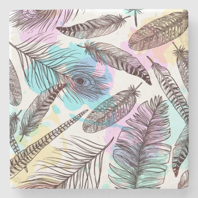 Peacock Feather Stenunderlägg (Framsidan)