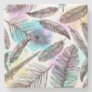 Peacock Feather Stenunderlägg