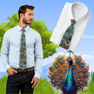 Peacock Feather Tie Slips