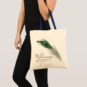 Peacock Feather Tote Bag Tygkasse