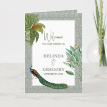 Peacock Feather Tropical Bröllop serviceorder