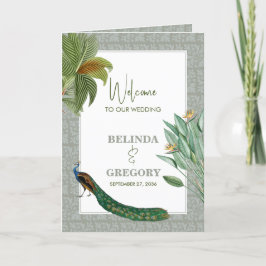 Peacock Feather Tropical Bröllop serviceorder Program