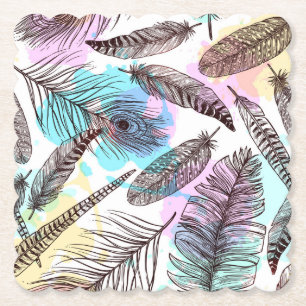 Peacock Feather Underlägg Papper