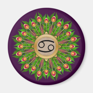 Peacock Feather WAN Zodiac Sign Cancer Magnet