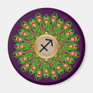 Peacock Feather WAN Zodiac Sign Sagittarius Magnet