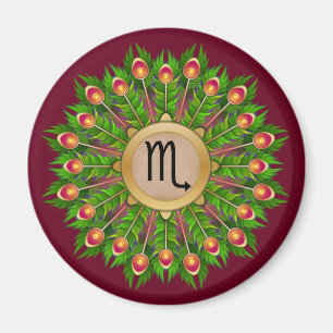 Peacock Feather WAN Zodiac Sign Scorpio Magnet