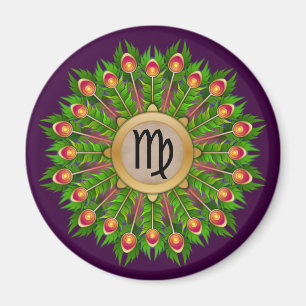 Peacock Feather WAN Zodiac Sign Våg Magnet