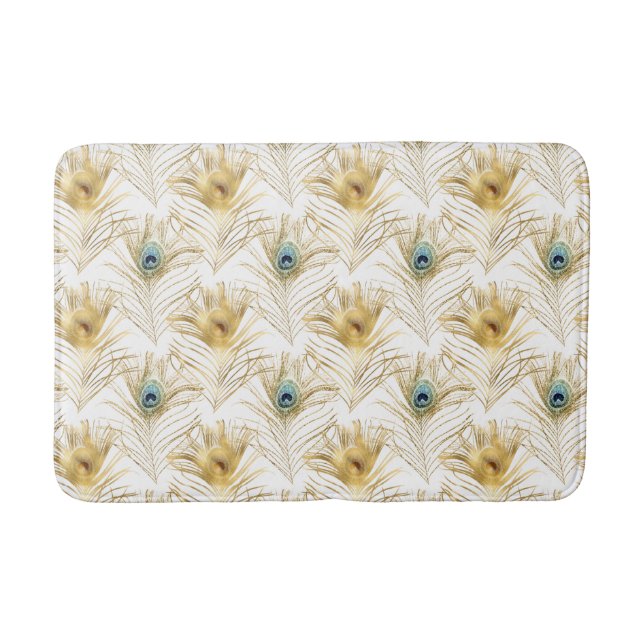 PEACOCK FEATHER WHITH BATH MAT BADRUMSMATTA (Framsidan)