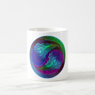 Peacock Feather Yin Yang 5 Kaffemugg