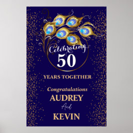 Peacock Feathers 50:e Bröllop-årsdagen Poster