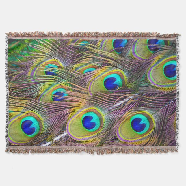 Peacock Feathers 5 Throw Blanket Filt (Framsidan)