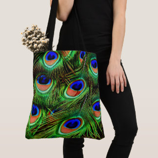 Peacock Feathers 7A-B All-over-Print Tote Bag Tygkasse
