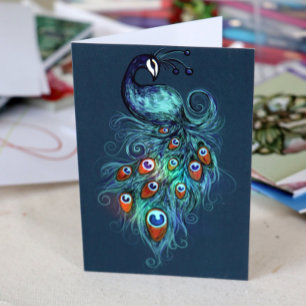 Peacock Feathers Art Kort