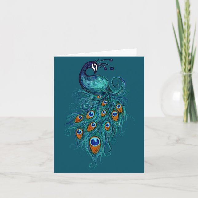 Peacock Feathers Art Kort (Framsida)