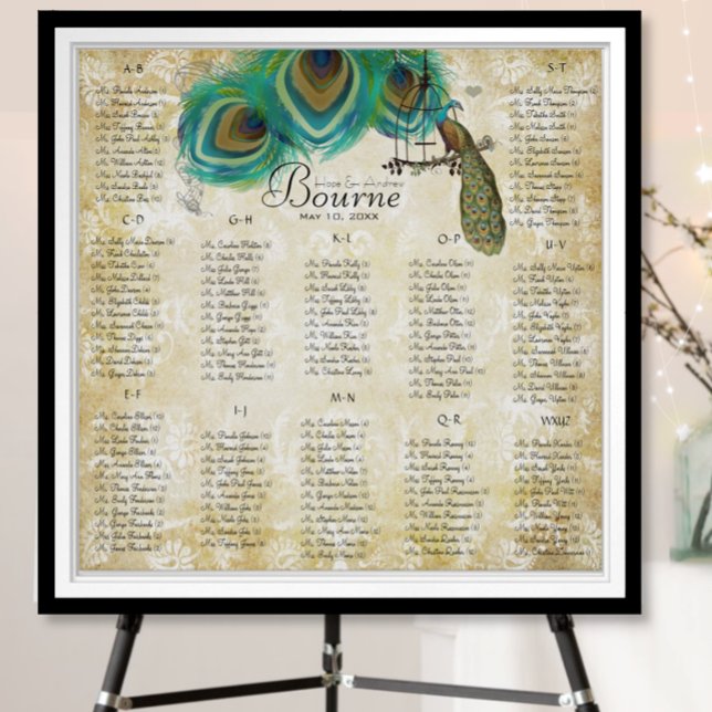 Peacock Feathers Birdcage Musik noter Poster (To see frame and mat pricing,  please choose your options.)