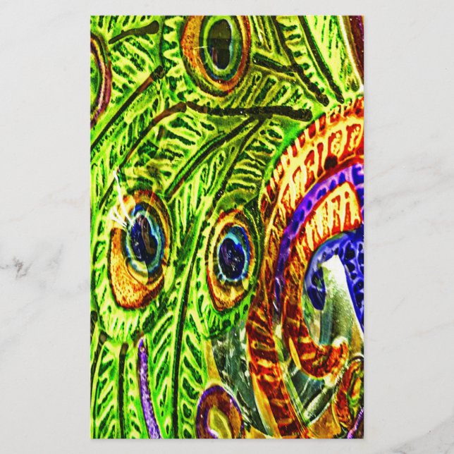 Peacock Feathers Brevpapper (Framsida)