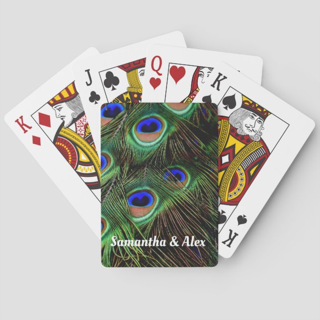 Peacock Feathers Classic Playing Cards Gift Casinokort (Baksidan)