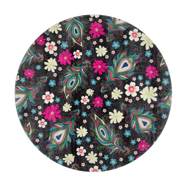 Peacock Feathers Embroidery Seamless Mönster (Framsidan)