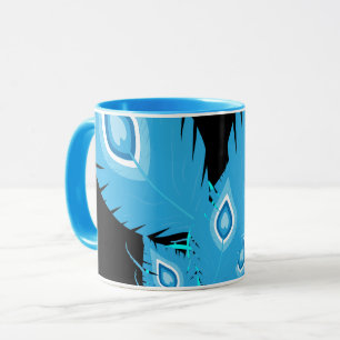 Peacock Feathers Fåglar av husdjur MODE Mugg