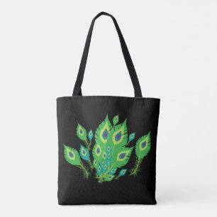 Peacock Feathers Fåglar av husdjur MODE Tygkasse
