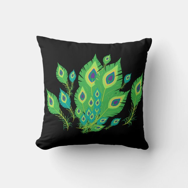 Peacock Feathers | Fåglar av husdjur | Natur Kudde (Framsida)