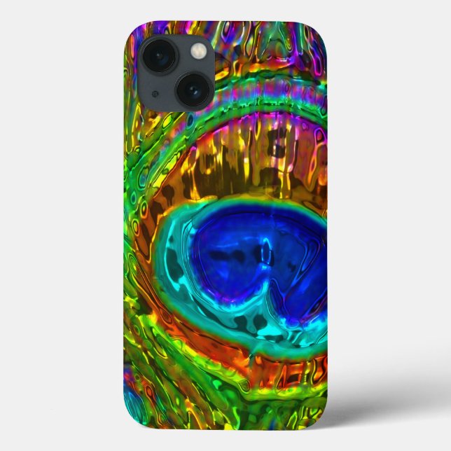 Peacock Feathers Glass Art 1 iPad Case (Baksida)