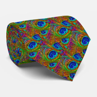 Peacock Feathers Glass Art 1 Tie Slips