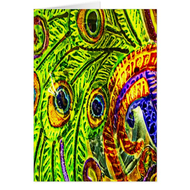 Peacock Feathers Hälsningskort (Framsidan)