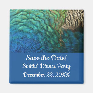 Peacock Feathers I Save Date Magnet