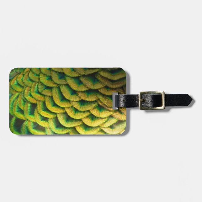 Peacock Feathers II Färgbeskaffenhet Bagagebricka (Horisontell Framsida)
