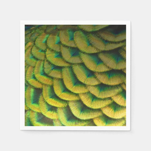 Peacock Feathers II Färgbeskaffenhet Pappersservett (Framsidan)