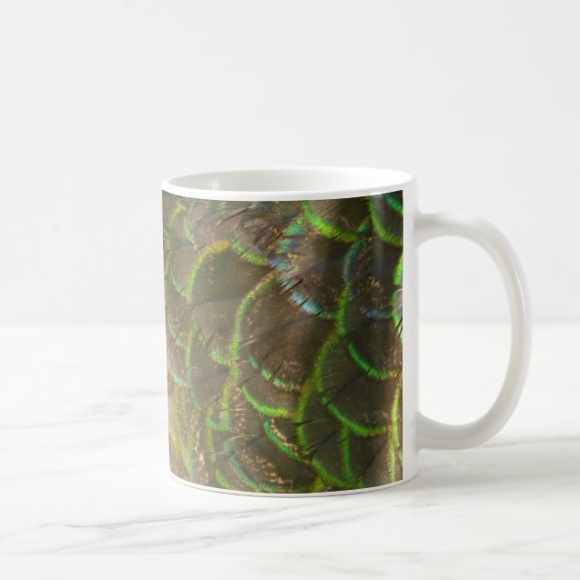 Peacock Feathers III (Female) Subtle Nature Design Kaffemugg (Höger)