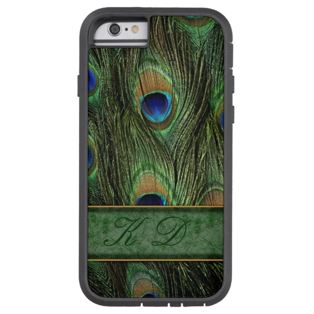 Peacock Feathers iPhone 6 Fodral Monogram (Baksidan)