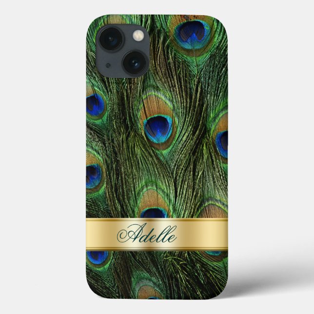 Peacock Feathers iPhone 6 Monogram Fodral (Baksida)