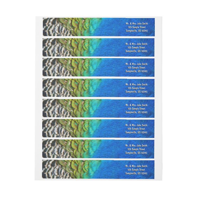 Peacock Feathers IV Colorful Abstrakt Natature Etikettband (Ark)