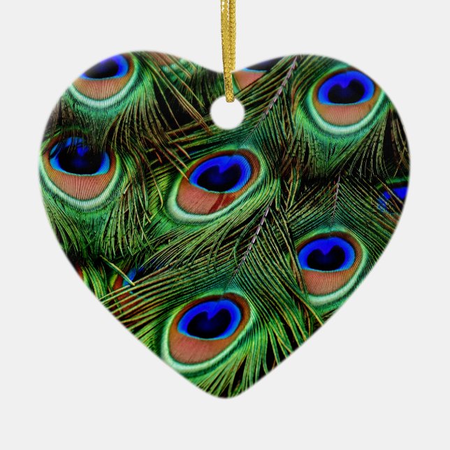 Peacock Feathers Julgransprydnad Keramik (Framsidan)