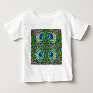 Peacock Feathers Kaleidoscope Skriv ut T-shirt
