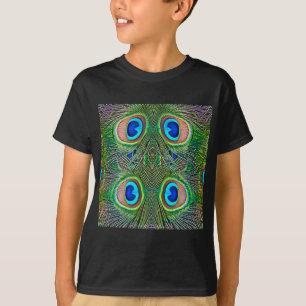 Peacock Feathers Kaleidoscope Skriv ut T Shirt