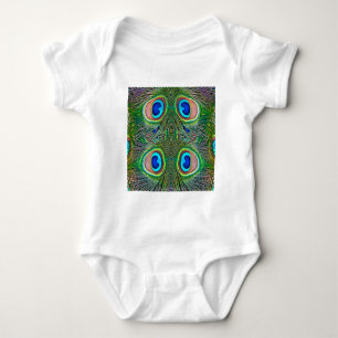 Peacock Feathers Kaleidoscope Skriv ut Tee