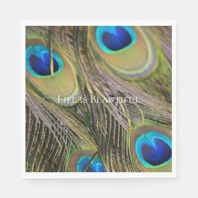 Peacock Feathers Kauai Hawaii Pappersservett (Framsidan)