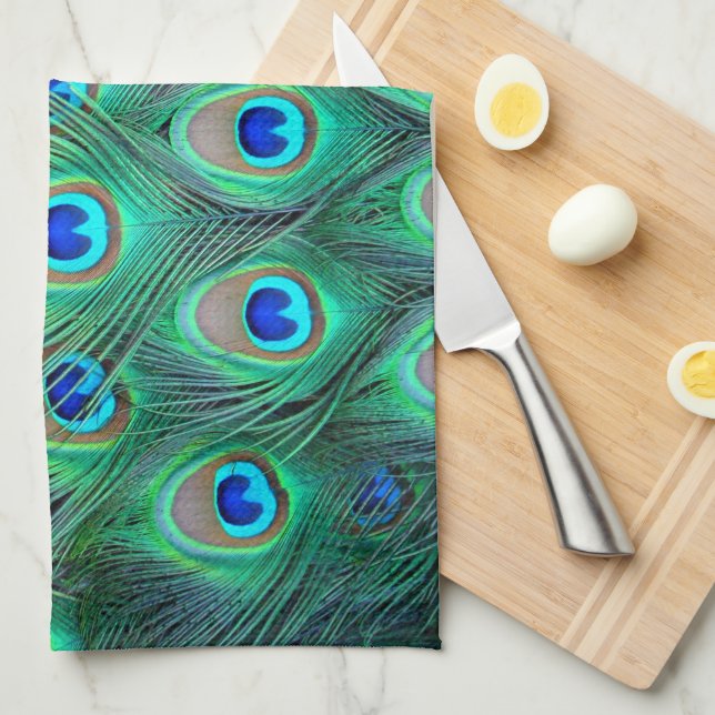 Peacock Feathers Kökshandduk (Vikt i Fjärdedel)