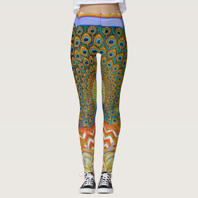 Peacock Feathers Leggings (Framsida)