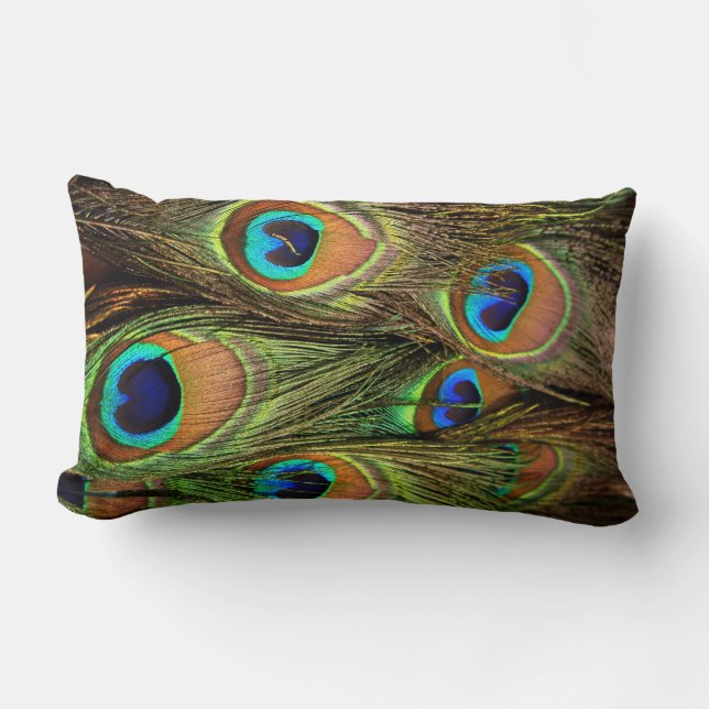 Peacock Feathers Lumbar Pillow Lumbarkudde (Framsida)