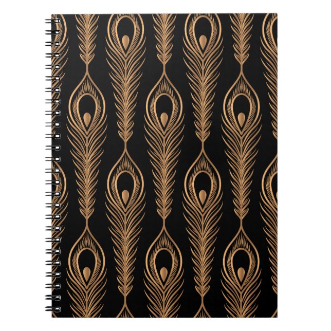 Peacock Feathers, Luxury Oriental Mönster. Anteckningsbok (Framsidan)