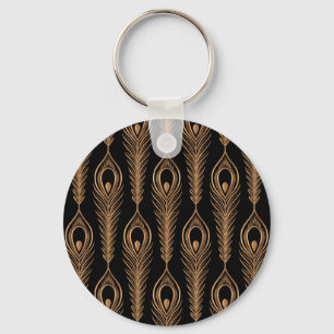 Peacock Feathers, Luxury Oriental Mönster. Nyckelring