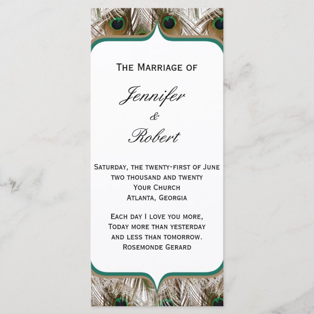 Peacock Feathers med Dubbla Ram-program Program (Framsida)