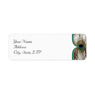 Peacock Feathers med en Dubbla Ram Returadress Etikett
