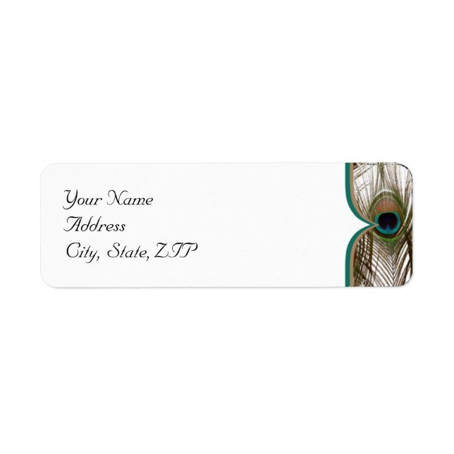 Peacock Feathers med en Dubbla Ram Returadress Etikett (Framsidan)